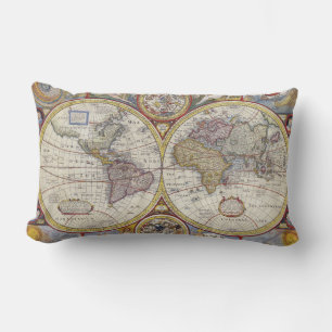 Awesome Vintage old world Maps Lumbar Cushion