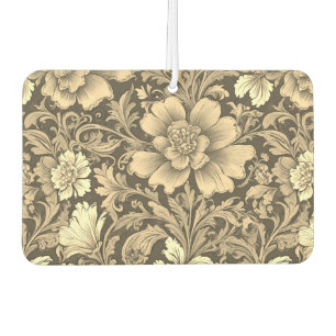 Awesome Vintage Sepia Floral Pattern Car Air Freshener