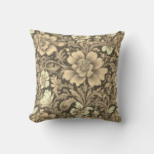 Awesome Vintage Sepia Floral Pattern  Cushion