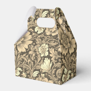 Awesome Vintage Sepia Floral Pattern  Favour Box