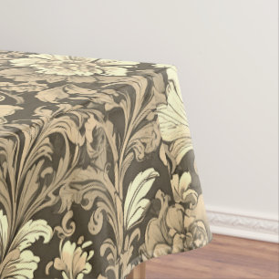 Awesome Vintage Sepia Floral Pattern  Tablecloth