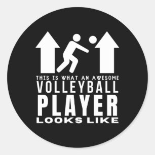 Awesome Volleyball Player Looks Like Volleyball Classic Round Sticker