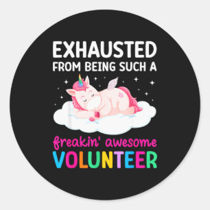 Awesome Volunteer Volunteering Voluntary Worker Classic Round Sticker