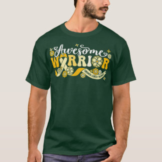 Awesome Warrior Childhood Cancer Awareness Support T-Shirt