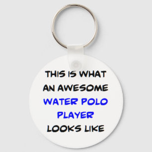 awesome water polo player key ring