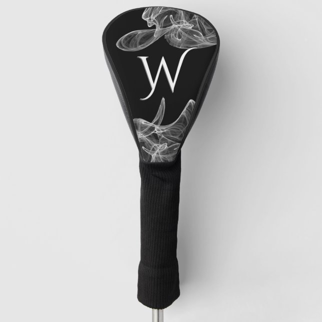 Awesome White Smoke Initialised Golf Head Cover (Front)