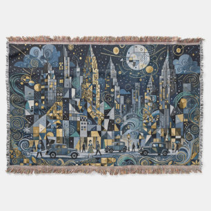 Awesome Winter In The Big City Throw Blanket