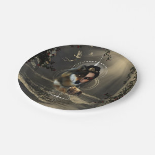 Awesome wolf with fairy paper plate