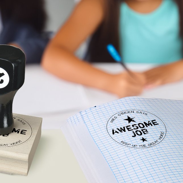 Awesome Work | Personalised Teachers Rubber Stamp (Creator Uploaded)