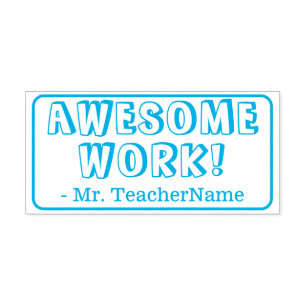 "AWESOME WORK!" School Teacher Rubber Stamp