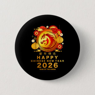 Awesome Year Of The Horse_ Lunar Happy Chinese New 6 Cm Round Badge