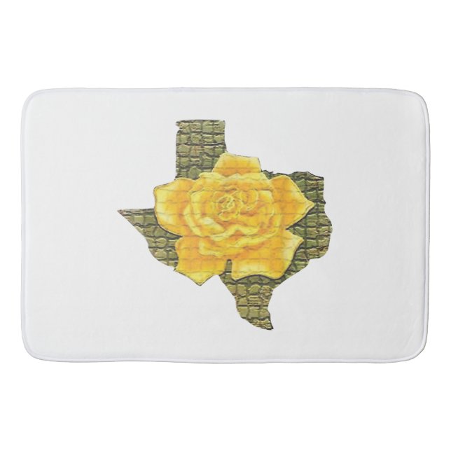 Awesome Yellow Rose Of Texas Pattern Flower  Bath Mat (Front)