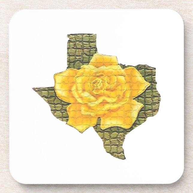 Awesome Yellow Rose Of Texas Pattern Flower Coaster (Front)