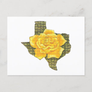 Awesome Yellow Rose Of Texas Pattern Flower Holiday Postcard