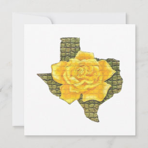 Awesome Yellow Rose Of Texas Pattern Flower Invitation