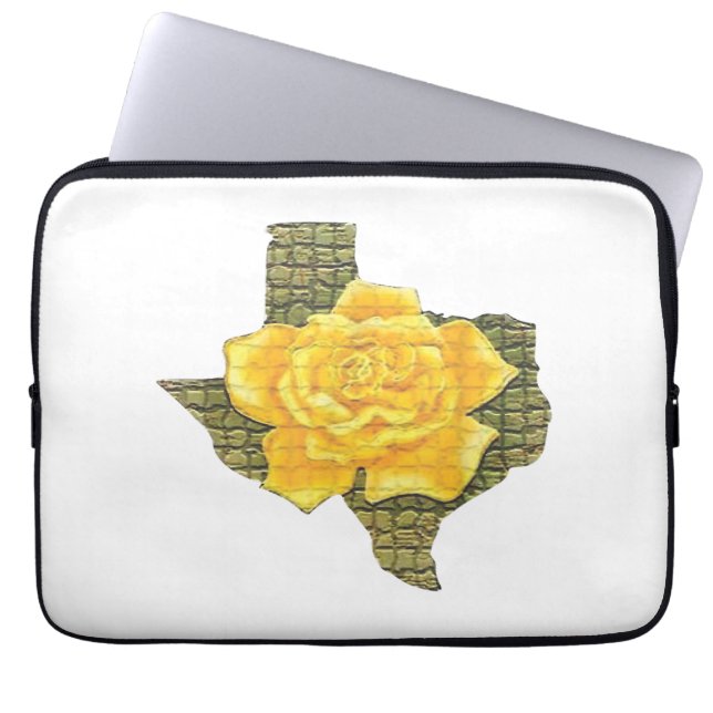 Awesome Yellow Rose Of Texas Pattern Flower  Laptop Sleeve (Front)