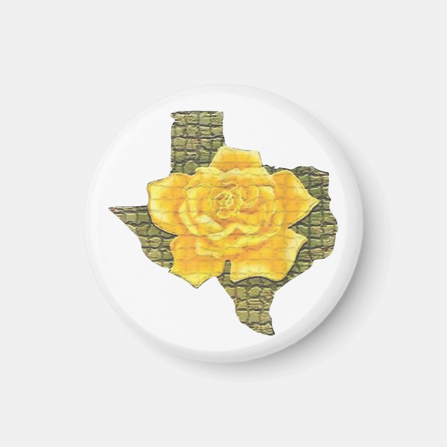 Awesome Yellow Rose Of Texas Pattern Flower  Magnet (Front)