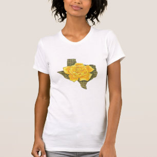 Awesome Yellow Rose Of Texas Pattern Flower  T-Shirt