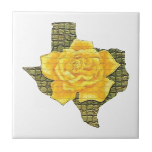 Awesome Yellow Rose Of Texas Pattern Flower Tile