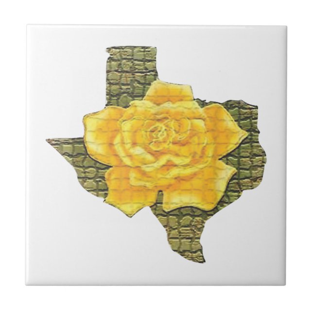 Awesome Yellow Rose Of Texas Pattern Flower Tile (Front)