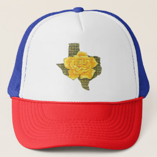 Awesome Yellow Rose Of Texas Pattern Flower  Trucker Hat