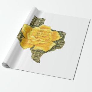 Awesome Yellow Rose Of Texas Pattern Flower  Wrapping Paper