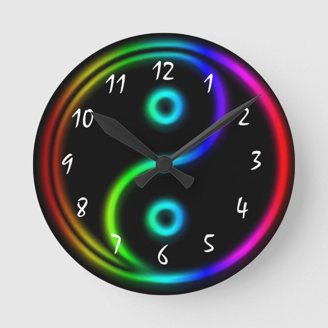 Awesome Yin and Yang Round Clock (Front)
