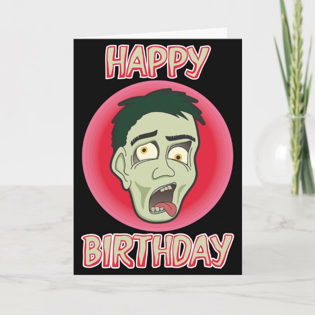 Awesome Zombie Birthday Card (Front)