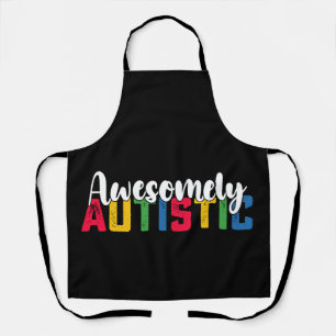 Awesomely Autistic Autism Biy Girl Family Apron