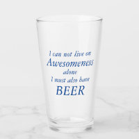 Awesomeness and BEER Funny Glass