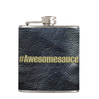 Awesomesauce Black Leather-Look Flask