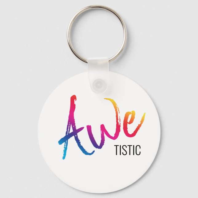Awetistic Pride Female Autism Awareness Spectrum Key Ring (Front)