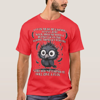 awF Black Crow Pun Funny Bird Cawing Grunge Men Wo T-Shirt