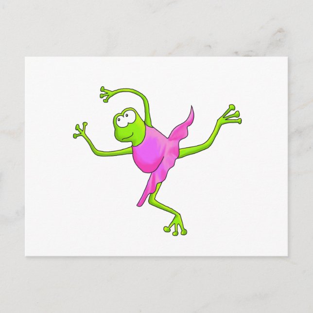 Awkward Ballet Frog Postcard (Front)