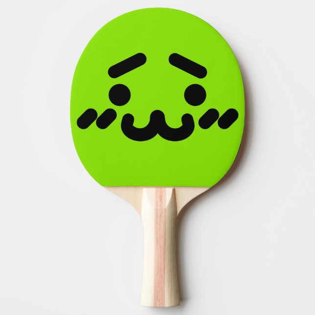 Awkward Cute Face Green Ping Pong Paddle (Front)