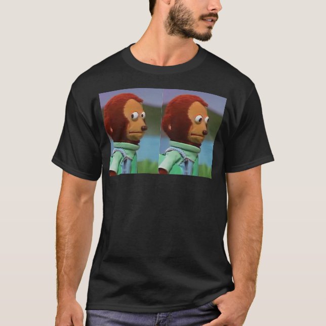 Awkward Look Meme Monkey Puppet Meme T-Shirt (Front)