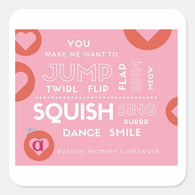 AWN Valentine Square Sticker (Front)
