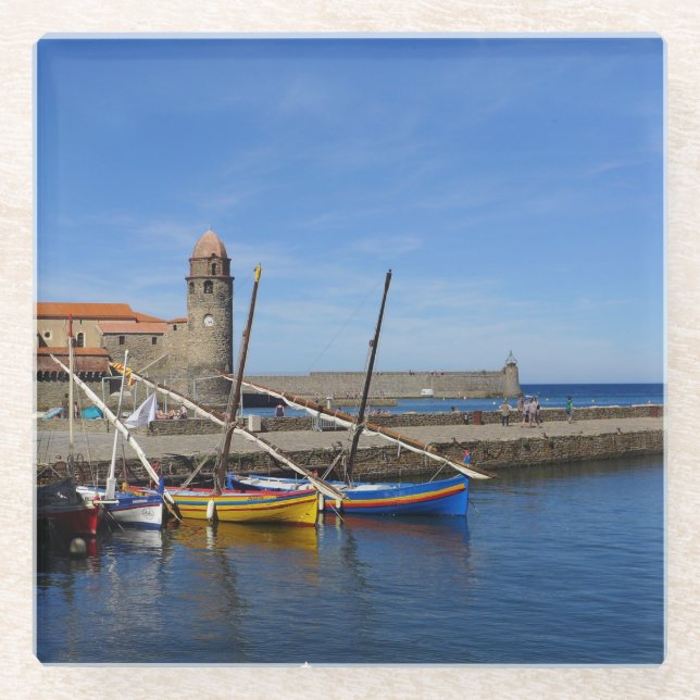 aWorld2Celebrate: Collioure Glass Coaster (Front)