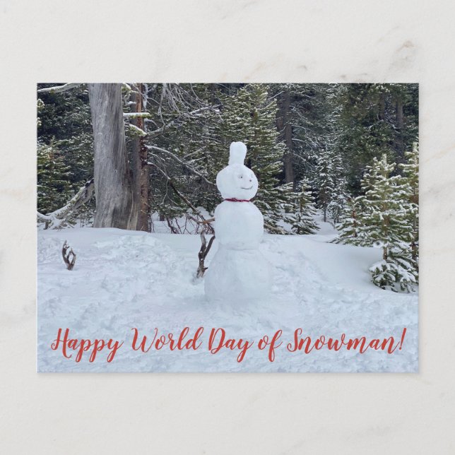 aWorld2Celebrate: Happy World Day of Snowman!  Postcard (Front)