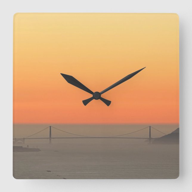aWorld2Celebrate: The Golden Hour Square Wall Clock (Front)
