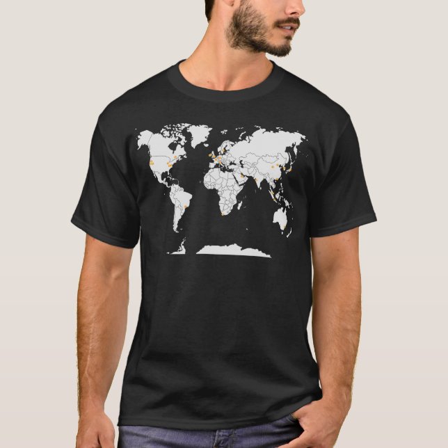 AWS Microservices Latest AWS Regions On Map  T-Shirt (Front)