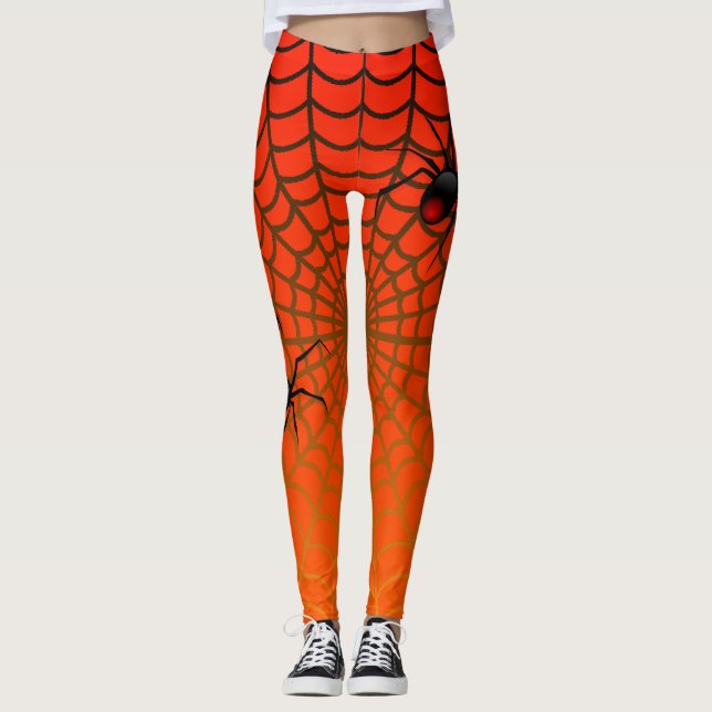 Awsome Spider and Web design Cool Halloween Leggings (Front)