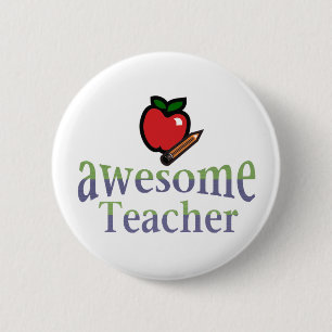 awsome Teacher 6 Cm Round Badge