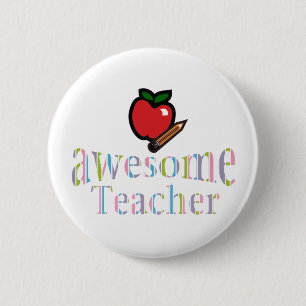 awsome Teacher 6 Cm Round Badge