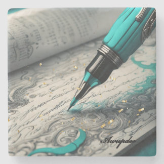 Awupdee just write it down eclectic stone 010  coaster