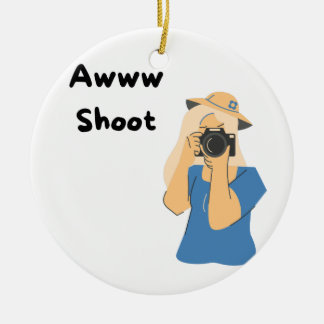 Awww Shoot with a Photographer Taking a Picture on Ceramic Tree Decoration