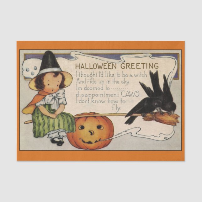 Awwww!! Cutest Little Halloween Witch EVER! Tissue Paper (Front)