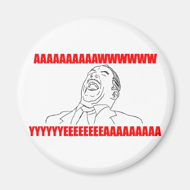 awwww yeah rage comic lol rofl magnet (Front)