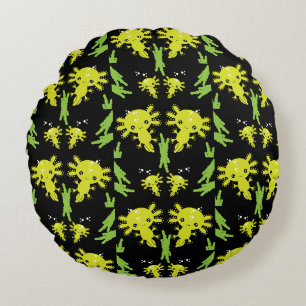 Axaotl Salamander Kids Gift Round Cushion