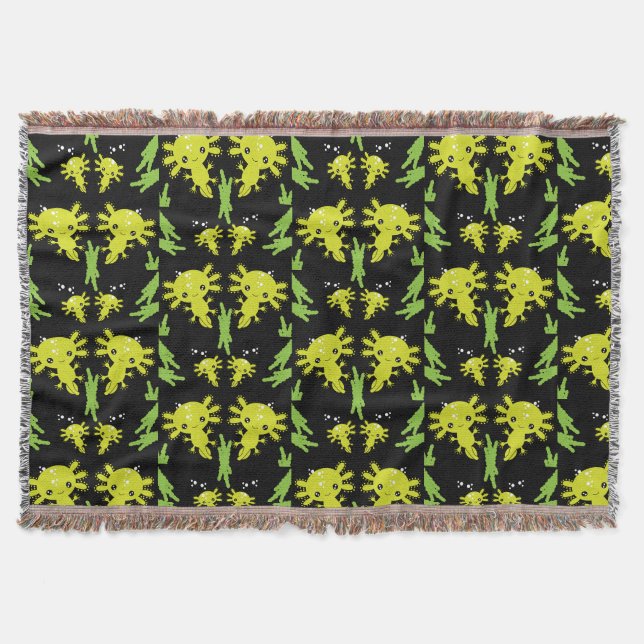 Axaotl Salamander Kids Gift Throw Blanket (Front)